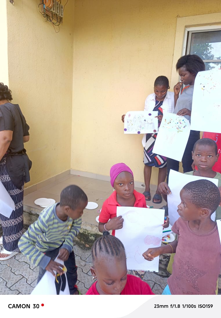 Children at an education and art creativity session